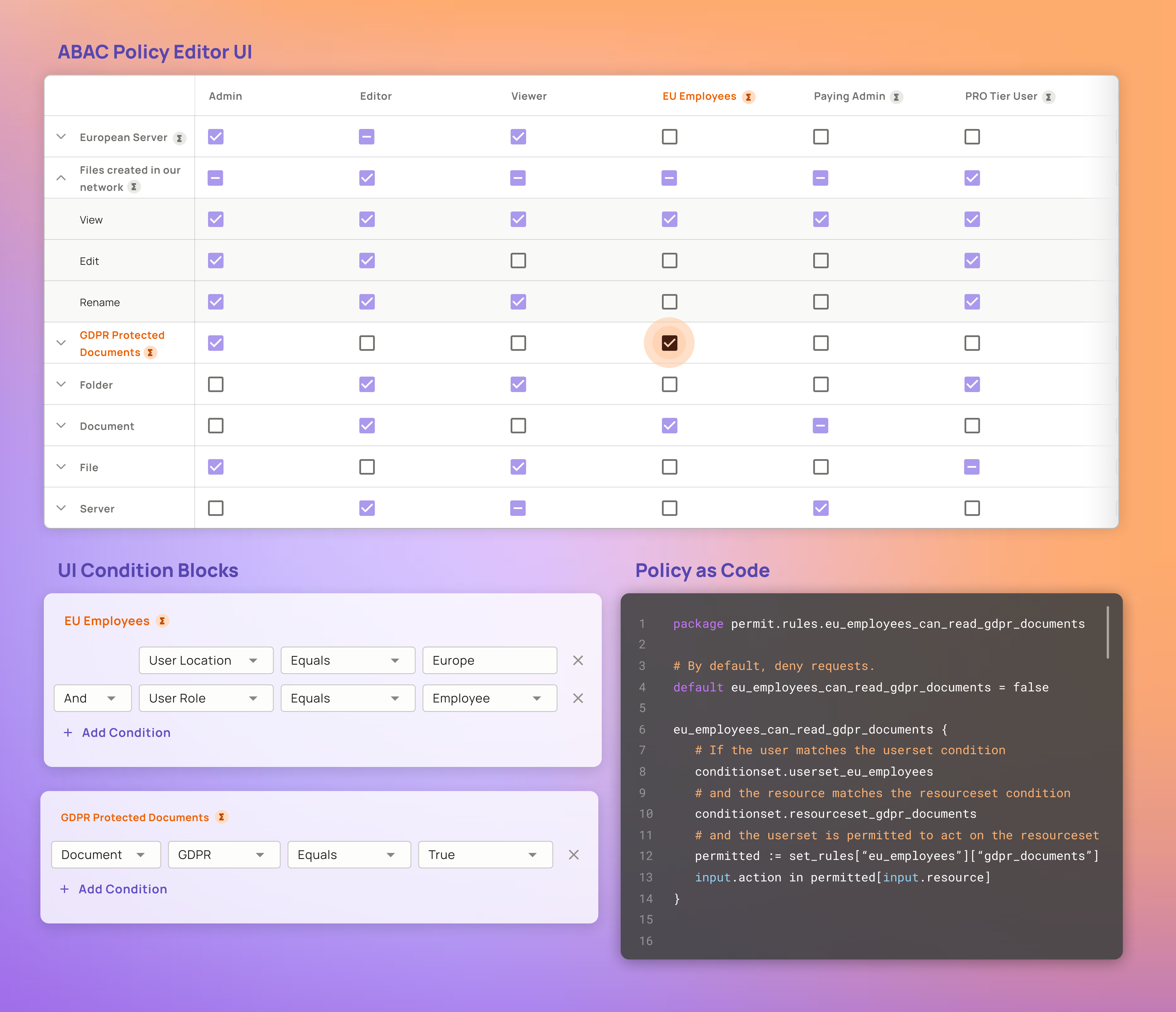 ABAC Policy Editor UI