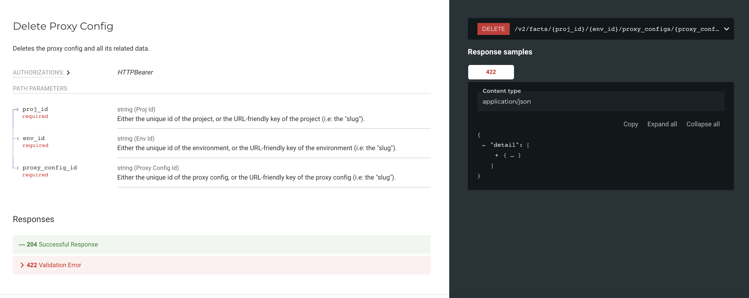 FoAz Delete a Proxy Config