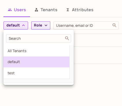 Select Tenant